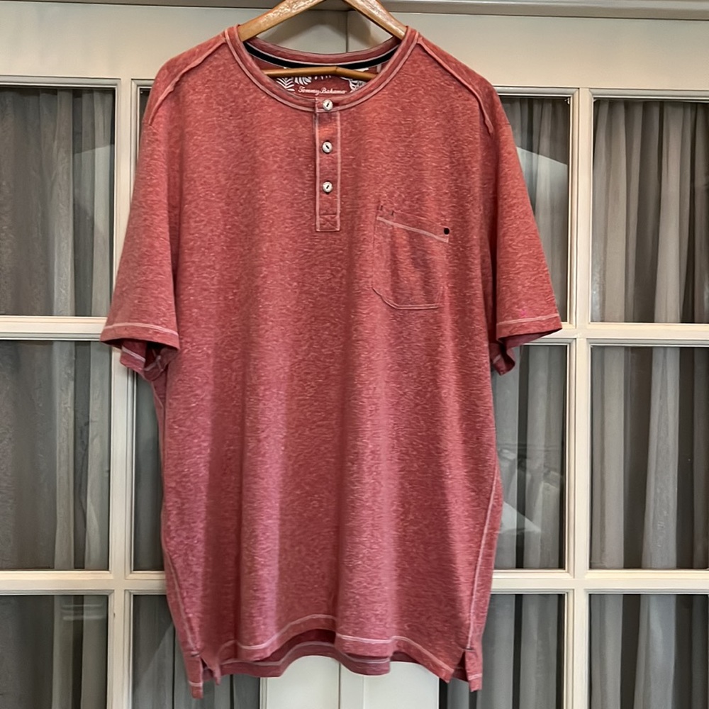 Tommy Bahama t-shirt Bodega Cove henley red sail shirt Size XXL